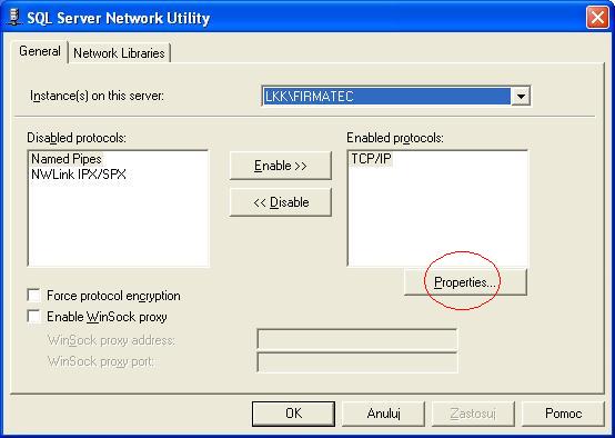Instalatalacja serwera SQL - ustawienia