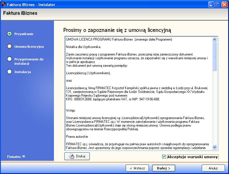 Instalator - Licencja