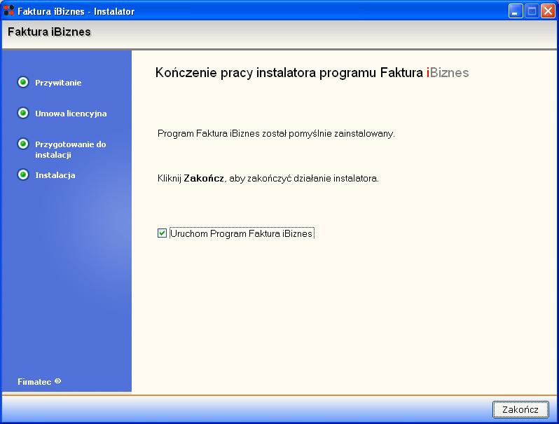 Instalator - zakończona instalacje