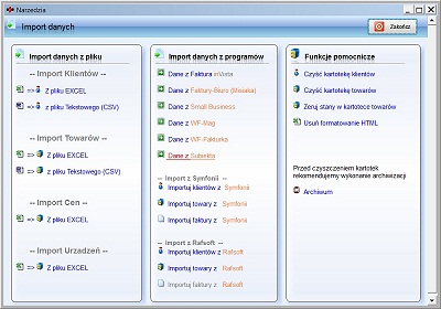 Program do faktur Vat free